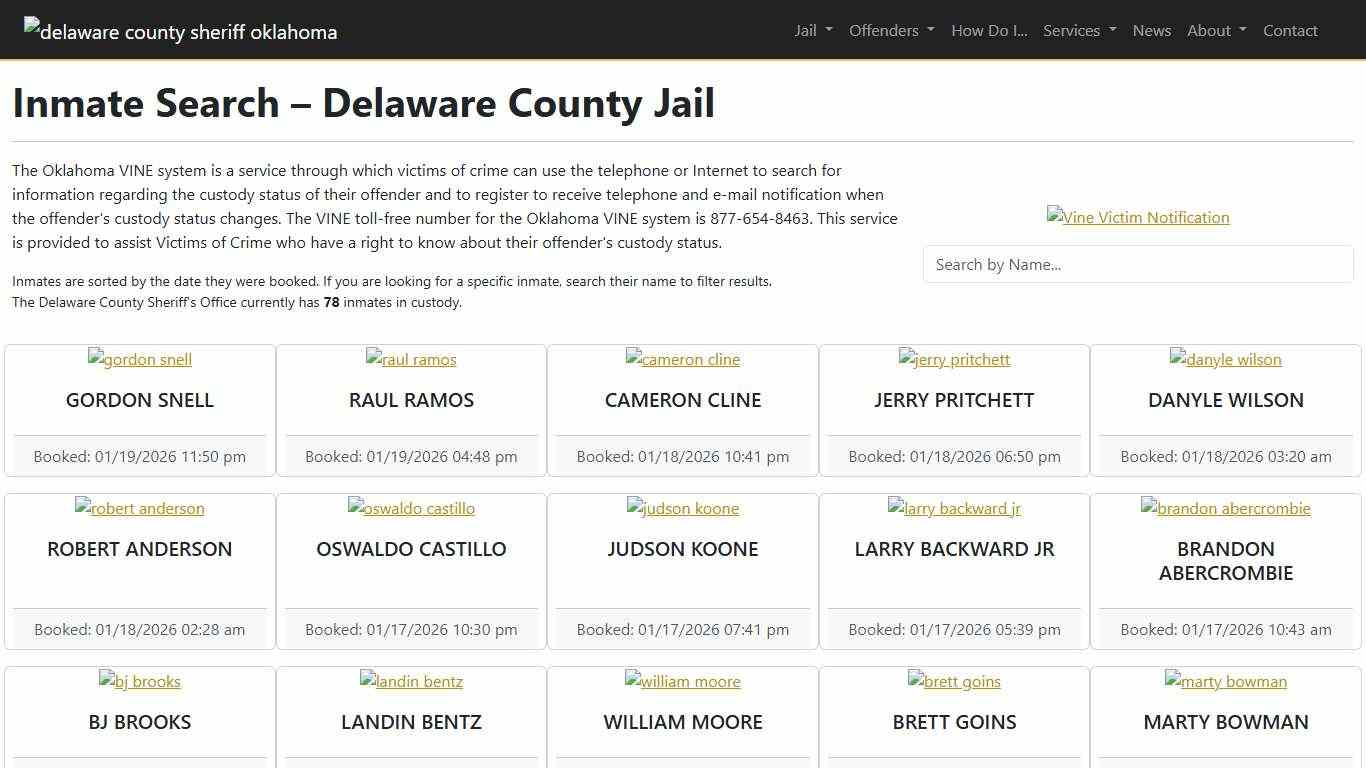 Inmate Search | Delaware County Sheriff's Office
