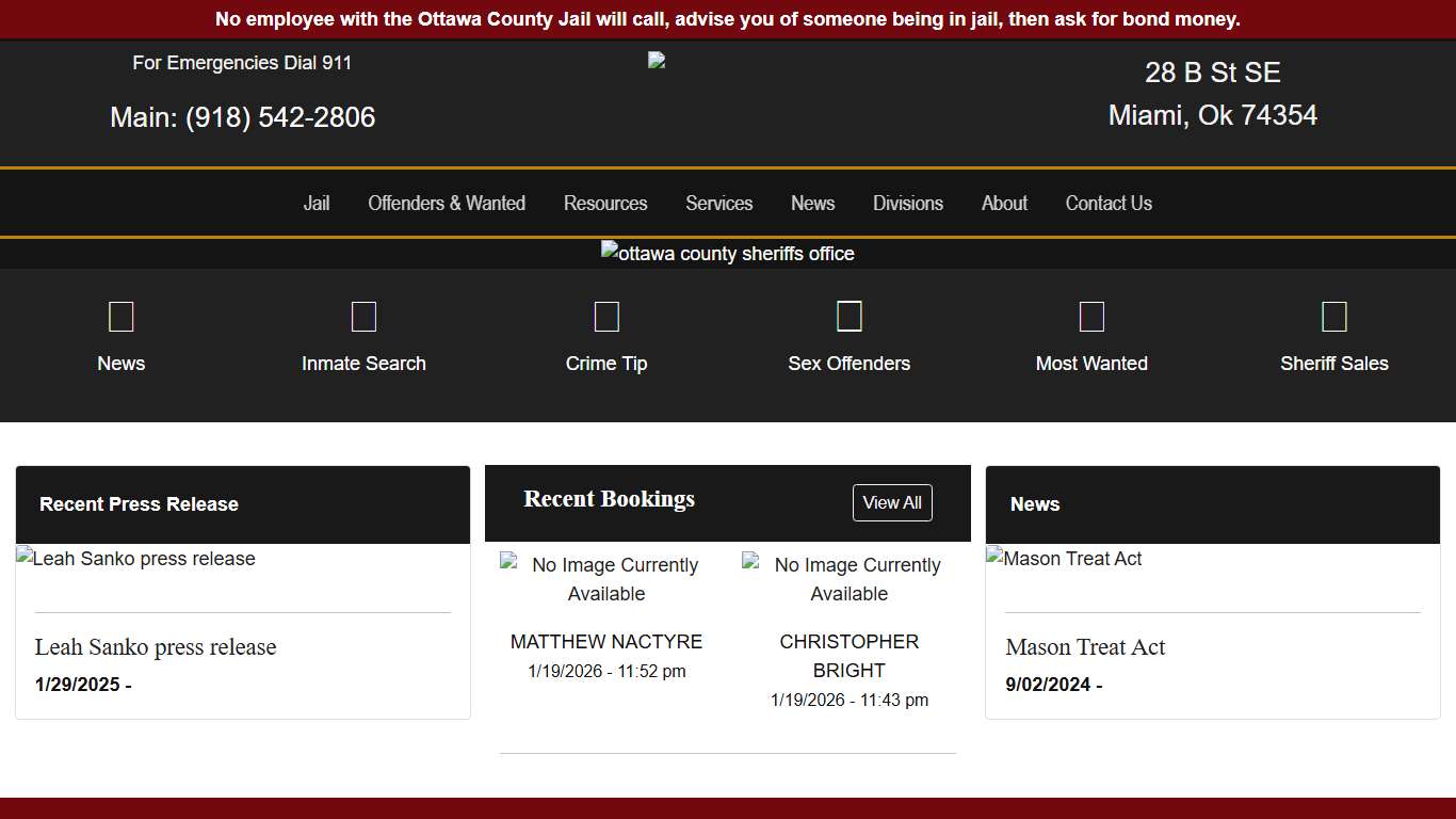 Ottawa County Sheriff's Office Ottawa OK